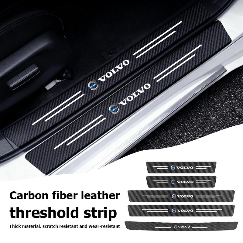 Car Door Carbon Fiber Sill Anti Scratch Protect Strip Sticker For Volvo Xc60 Xc90 V40 V60 S60 V50 V90 S80 C40 XC40 V70 XC70 C30