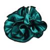 PARIS Large Satin Frilled Scrunchie Hair Elegant and Beautiful for Simple Hair Tie KID'S Accessory, Adults, [Deep Green]