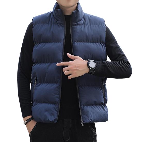 Men Waistcoat Stand Collar Sleeveless Slim Fit Vest Coat