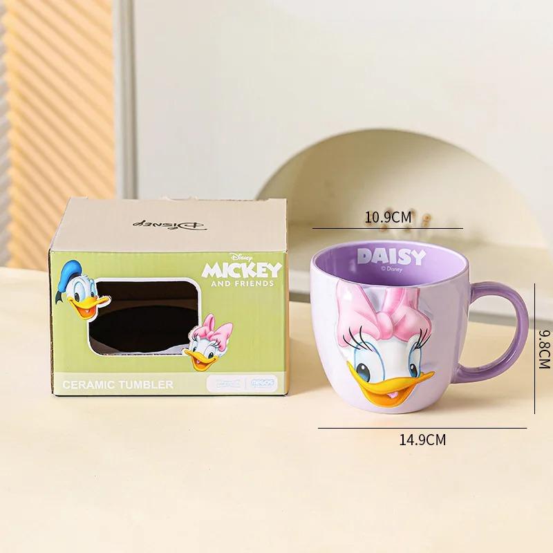 Disney Mickey Mouse 3D Mug Creative Ceramic Coffee Cup with Handle Good-looking Couple Cup Gift Home Office Cup 550ML color box