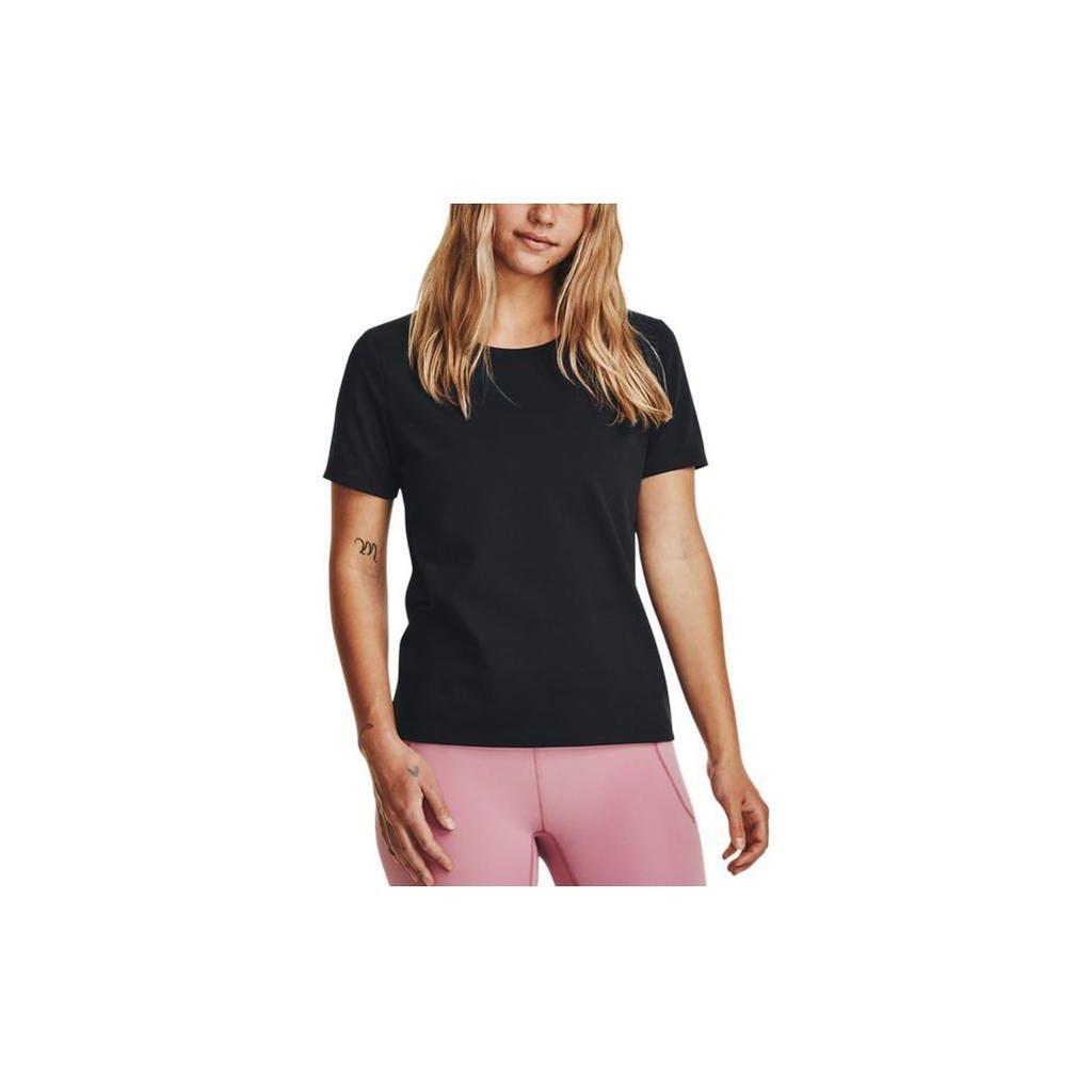 Under Armour Solid Color Training Crew Neck Short Sleeve T-Shirt Women Tops Black 1379155-001