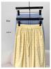 Women's High Waist Polka Dot Wide Leg Pants - Yellow