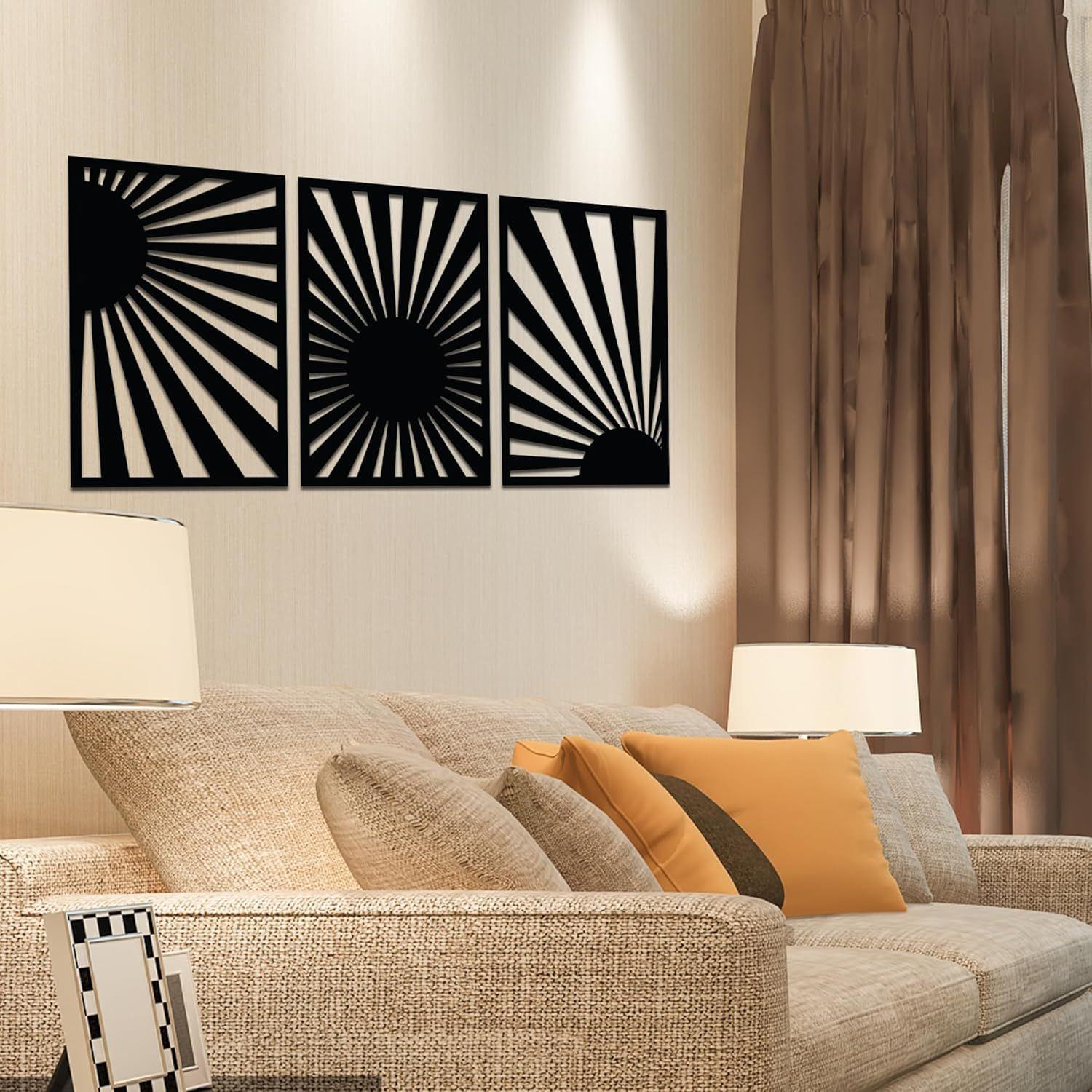 

Предварительно ламинированное сосновое дерево Настенное искусство «Солнечный свет» | Лазерная резка с высокой точностью | Для декора дома | Для подарка (Набор из 3 шт.)