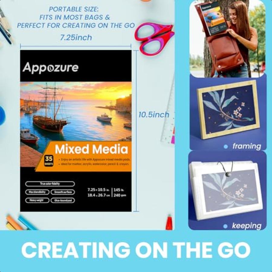 

240GSM Bleedproof Marker Paper Pads 145LB 240GSM Heavyweight Smooth Drawing Papers 7.25×10.5 Large Paper Size 35 Sheets 70 Page United States