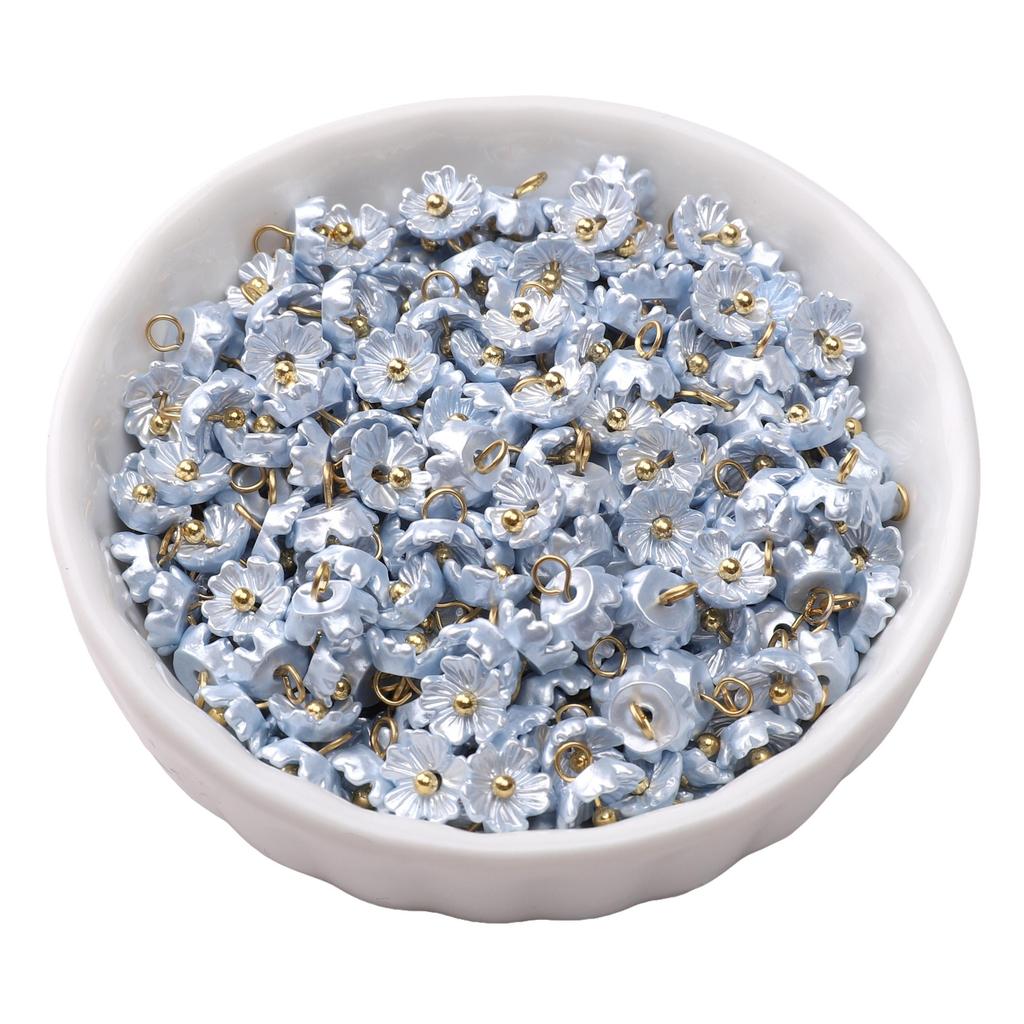 Resin Charms Imitation Pearl Preserving Mini Flower Pendant For Jewelry Making Accessories