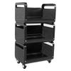 Kitchen Storage Shelf Multiple Layers Stainless Steel Multifunctional Mobile Shelving Unit Cart Black Color 3 Layers