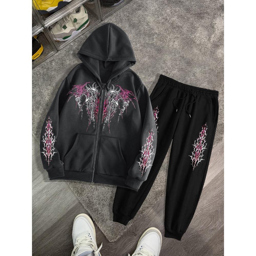 Gothic Dark Printed Men's Street Casual Suit, a Must Have for Fashionable Men