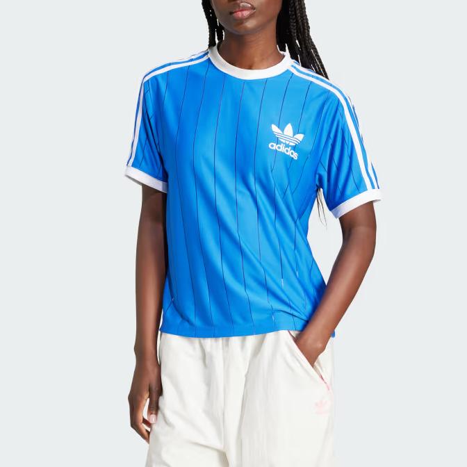 New Adidas Adicolor 3 Stripes Pinstripe Tee IY7233