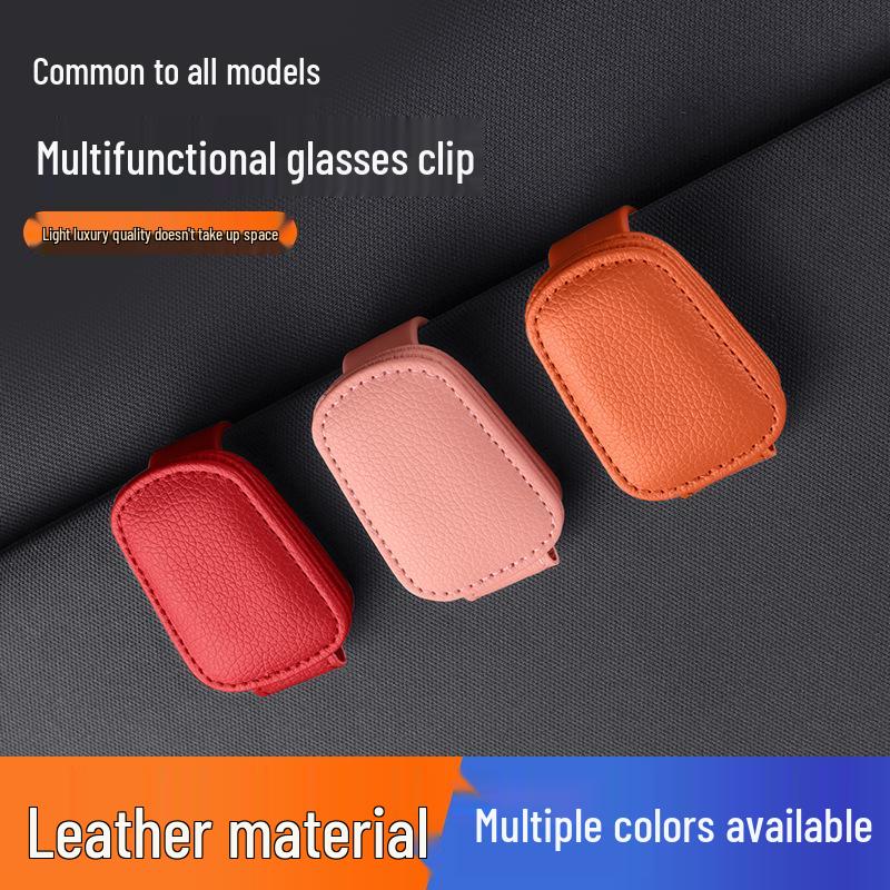 Universal Cowhide Car Visor Clip for Sunglasses and Glasses
