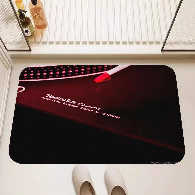 Modern Technics Record Player Theme Carpet for Living Room Decor Bedroom Kitchen Entrance Door Mat Bedside Area Soft Foot Mat
