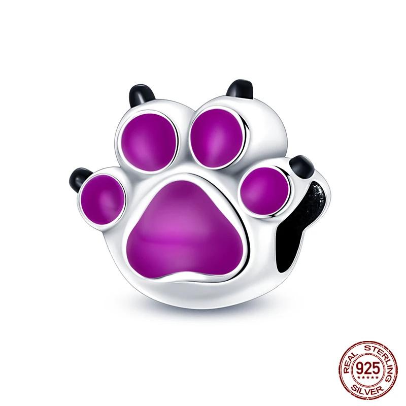 Copper Purple Series Pony Bear Butterfly Shape Charm Beads For 3Mm Original Bracelet Diy Women Jewelry Gift