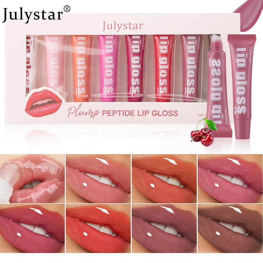 JULYSTAR Fruit-flavored Moisturizing Lip Oil Set Of 8, Moisturizing, Long-lasting, Moisturizing, And Transparent.
