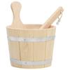 Day and Night - Day and Night Sauna Bucket and Ladle Set Solid Pine Wood