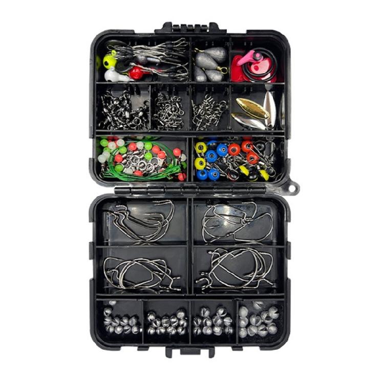 

188pcs Outdoor Fishing Gear Multiple Compartment Fishing Tackle Box Saltwater Fishing Combination Accessories