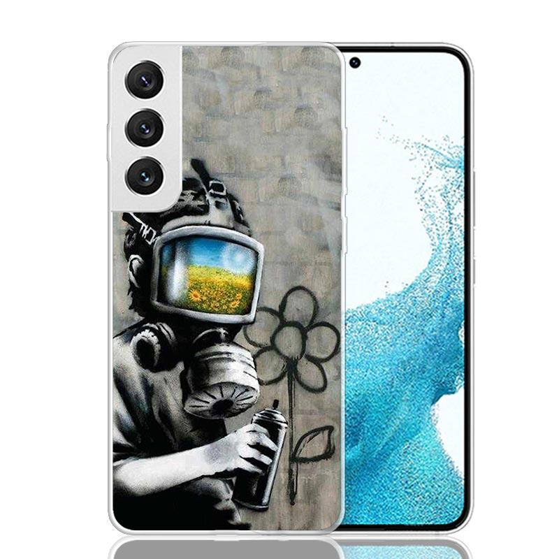 Street Art Banksy Graffiti Phone Case For Samsung Galaxy S25 Edge S24 S23 S22 S21 FE S20 Ultra S10 Plus + Art Customized Coque C