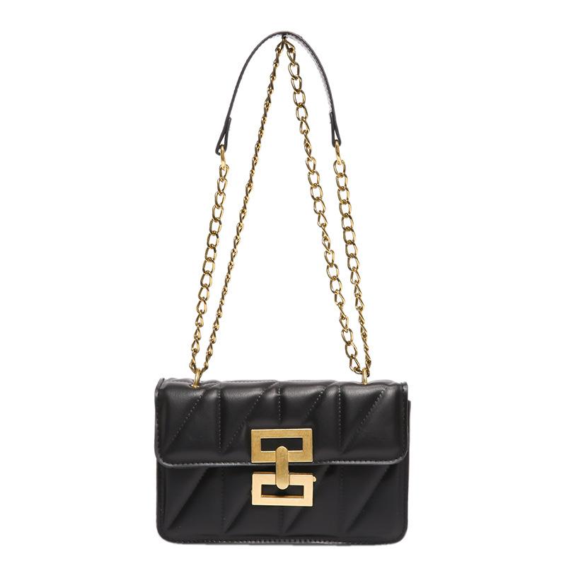 

Сумка Temperament commuter diamond lock, маленькая квадратная, универсальная, сумка на плечо, 2024, новая сумка, женская сумка-мессенджер чёрный