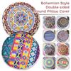 Runde Hippie-Bodenkissenhülle im Ethno-Stil Marokkanische Futon Böhmische Mandala Meditation Pouf Homestay Hocker Dekor Kissenbezug