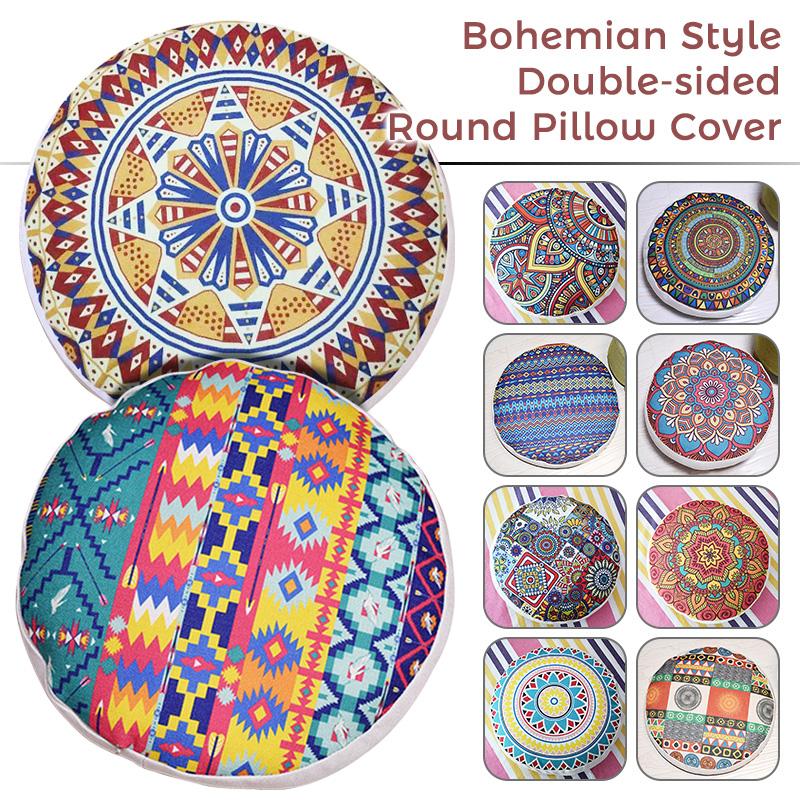 Runde Hippie-Bodenkissenhülle im Ethno-Stil Marokkanische Futon Böhmische Mandala Meditation Pouf Homestay Hocker Dekor Kissenbezug