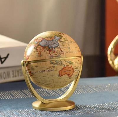 Retro Engelse Wereldbol Ambacht: Elegante Displaystandaard & Educatief Cadeau