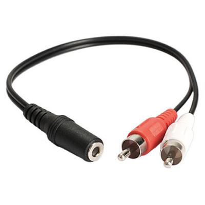 Fantastyczny 3,5 mm 1/8 '' Stereo żeński na 2 męski adapter gniazda RCA Aux Audio Y rozdzielacz kabla