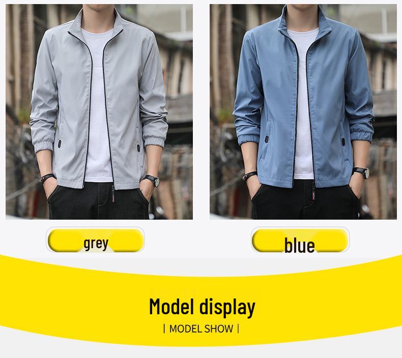 2024 Men's Korean Style Plus Size Casual Stand-Up Collar Jacket for Spring/Autumn