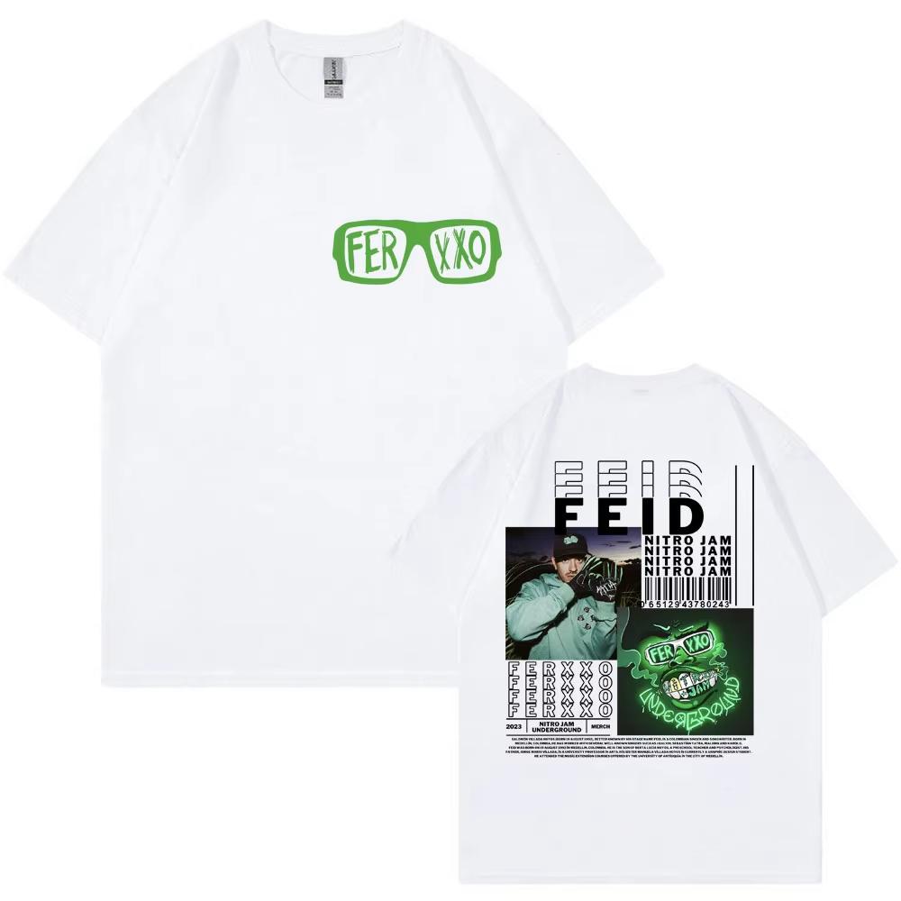 Rapper Feid Ferxxo Music Album T Shirts Unisex Women Hip Hop Fashion Retro Harajuku Tshirt Oversized Cotton Gothic Tees Streetwear