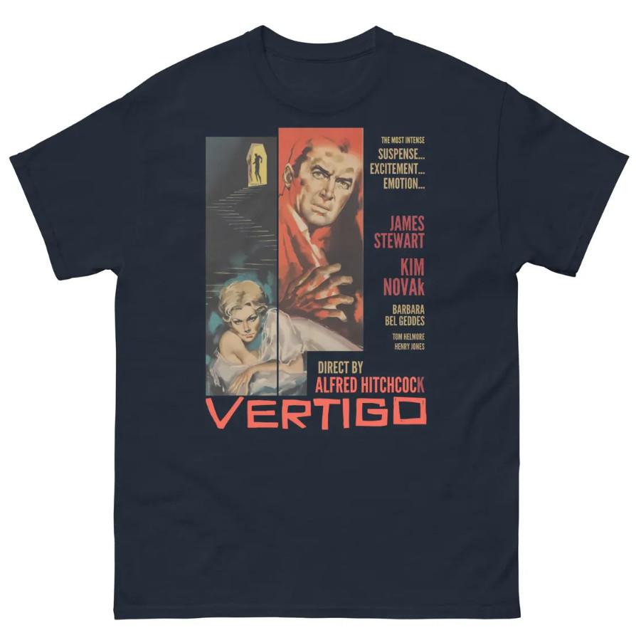 Retro Thriller Spiral Graphic Vintage Mystery Movie Noir Aesthetic Suspense Tee Unisex T-Shirt L