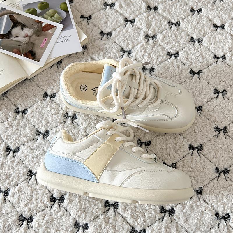 2025 New Summer White Retro Fashion Versatile Flat-bottomed German Training Shoes Women's Lightweight Soft-soled Forrest Gump Sports Shoes