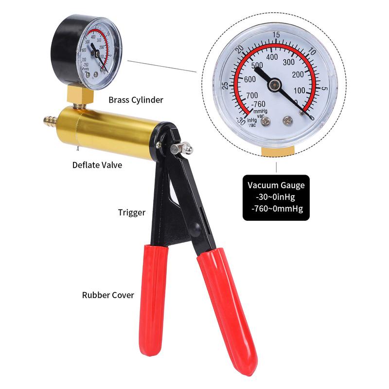 2 in 1 Brake Bleeder Kit Hand held Vacuum Pump Test Set for Automotive with Protected Case,One-Man Brake Clutch Bleeding Tool