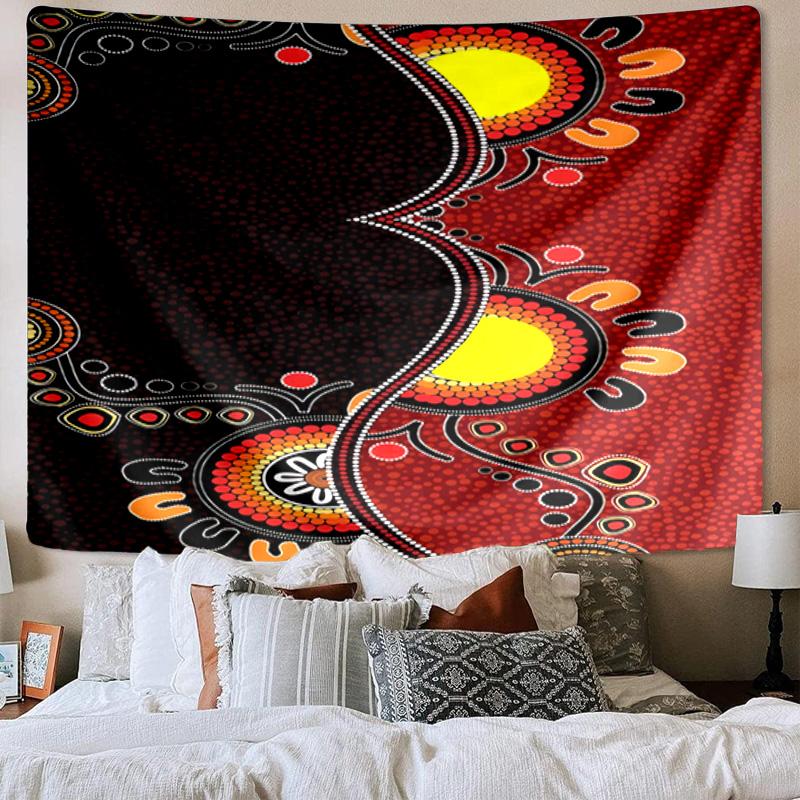 Australische Aborigine-Kunstmuster Wandteppich Raumdekoration Wandbehang für Wohnzimmer Schlafzimmer, Wohnheim, Geburtstags- und Weihnachtsgeschenke