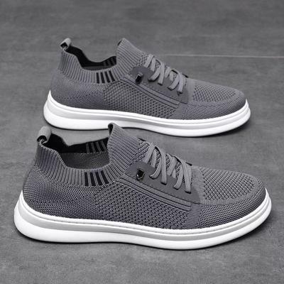 Trend Board Shoes Breathable Sports Shoes Flat Bottom Men's Summer Mesh Shoes Running Shoes Flying Woven Surface One Pedal Soft Sole