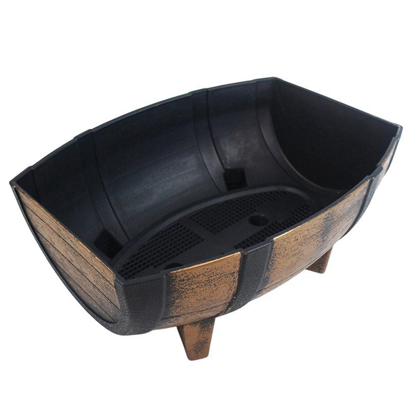 

A25F-Rectangular Faux Flower Pot Containers For Indoor& Outdoor Use- Half Planter Design Ideal For Displaying Garden Decor