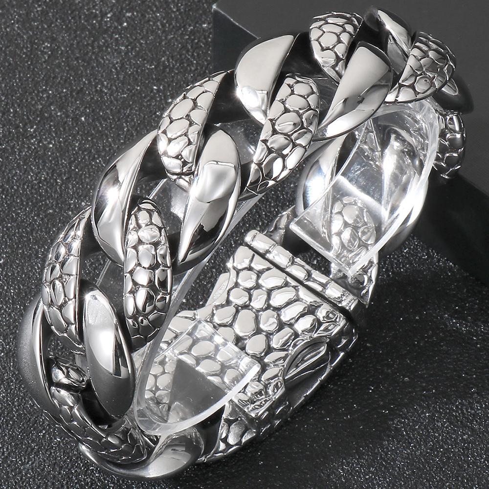 25MM Thick Snake Cuban Link Bracelet