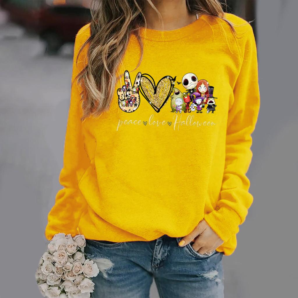 Peace Pattern Long-sleeved Crewneck Sweatshirt Street Women's Sweatshirt