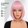 European & American Women's Bob Cut Wigs with Bangs - Short, Colored, Anime-Inspired Headwear for Halloween