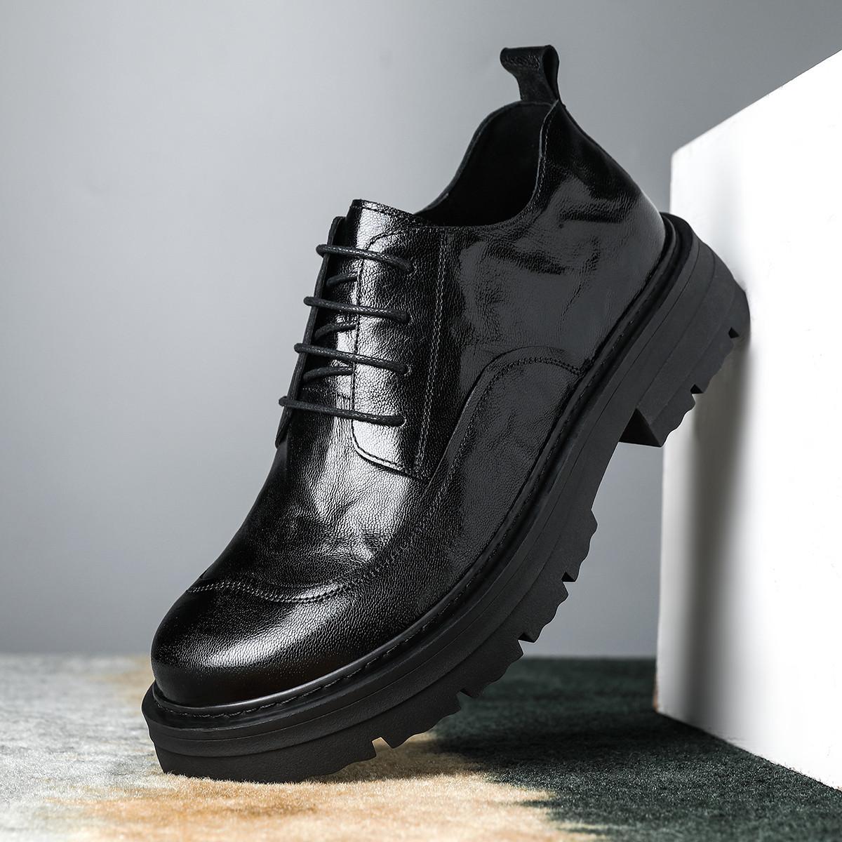 

2025 new men s business casual leather shoes British style men s shoes high sense leather derby shoes trend versatile 43