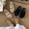 Fashion Versatile Platform Sandals Women's New Summer Wear with Skirt Black Half Slippers