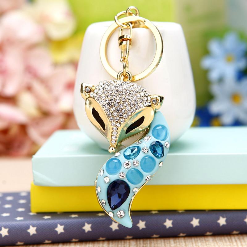 Cute Owl Crystal Rhinestones Crsytal Car Bag Keys Exquisite Pendant Cartoon Trendy Animal Key Chains Bag Charm