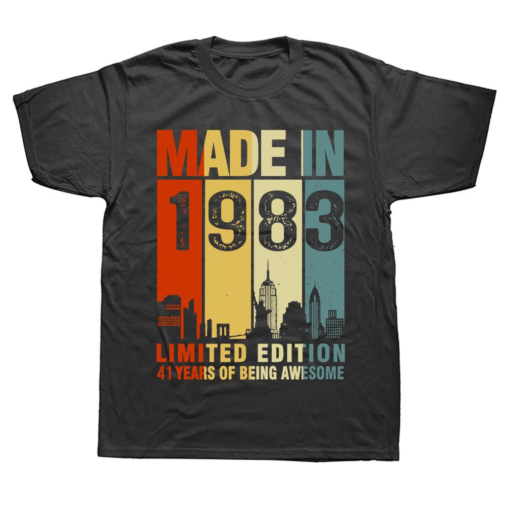 

Новинка Сделано в 1983 году Ограниченный выпуск 41 год Потрясающий Футболки с коротким рукавом Подарки на День Рождения Летний Стиль Футболка - Я... S разноцветный