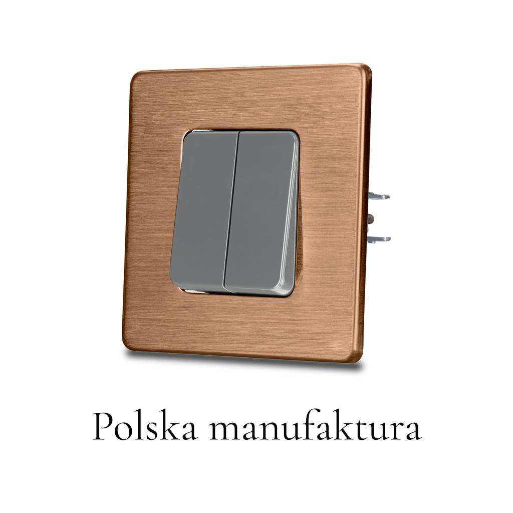 Double Grey Staircase Light Switch Brushed Steel Pvd Copper