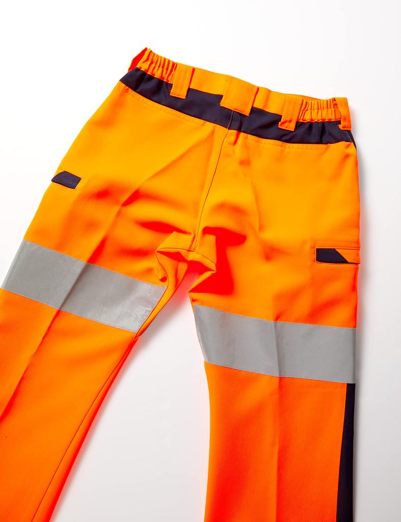 ASAHICHO Cargo Fluorescent Size 60 High-Visibility Pants, All-Season, Orange, E788, (LL)