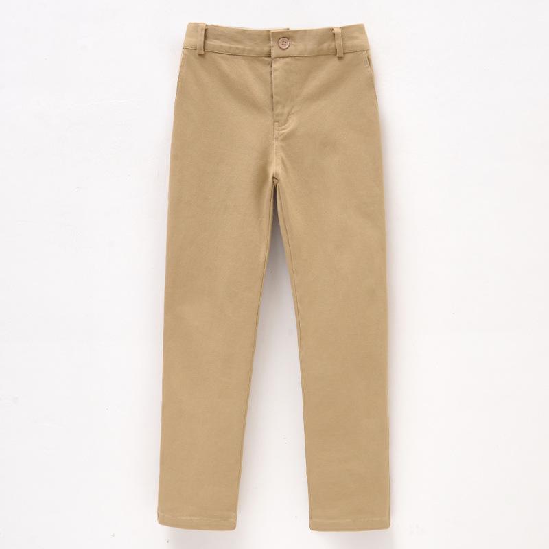 

Детские эластичные хлопковые брюки цвета хаки для школьной формы для мальчиков и девочек 160 cm хаки