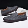 Men's Shoes Outdoor Casual Shoes One-pedal Flat-soled Handmade Leather Shoes Spring Low-top Large-size Loafer Cowhide Surface