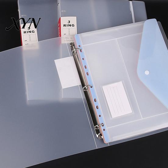 A4 Document Organizer Bag 11 Hole Expandable Binder Folders for 2/3/4 Ring Pouch, Plastic Envelopes 11-hole Pocket with Snap Button & Label,