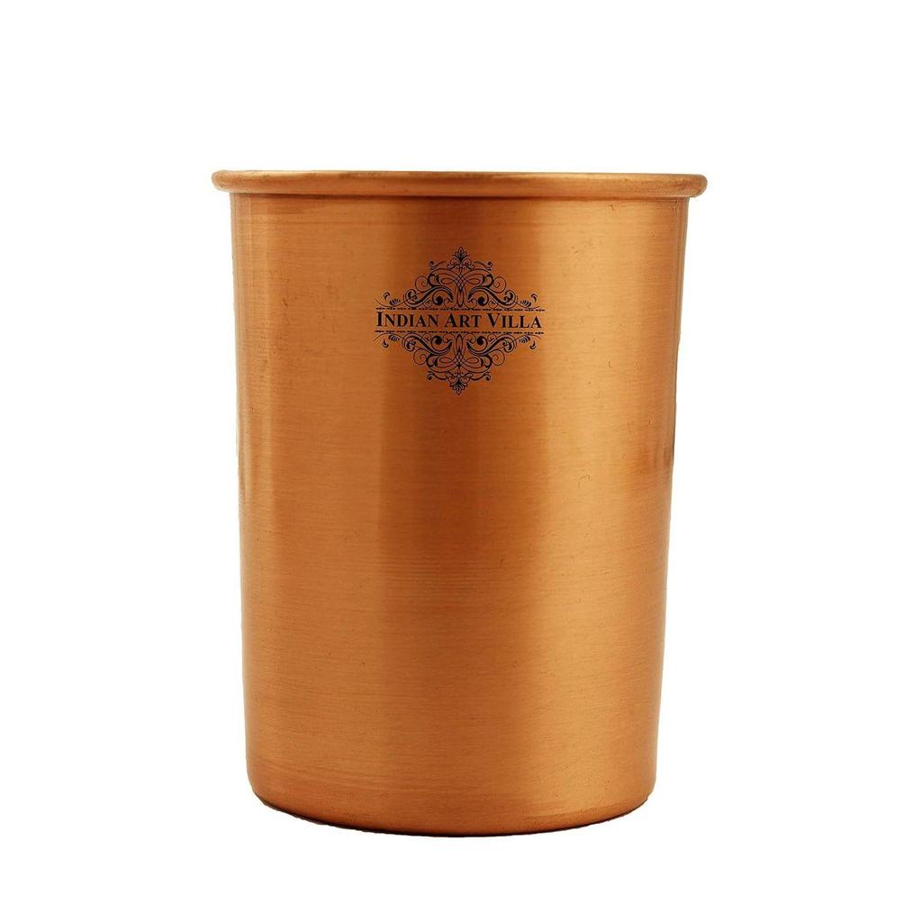 Pure Copper Drinkware Gift Set of Plain Matt Finish Design 1 Bottle & 2 Glass with Gift Box, Gift Item for Diwali, Bottle-1 Litre & Glass-300 Ml