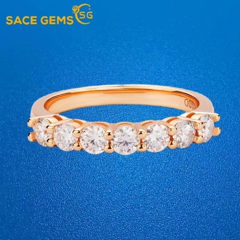 Sace Gems Moissanitový prsten s certifikací GRA 0,7 CT VVS1 Lab Diamond Solitaire prsten pro ženy Snubní prsten se zásnubním příslibem