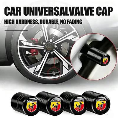 4 Stück Legierung Auto Ventilkappe Radventile Staubschutz Reifen Zubehör Für Fiat Abarth 595 Abarth 500 abarth 124 spider Ventilschaftkappen1