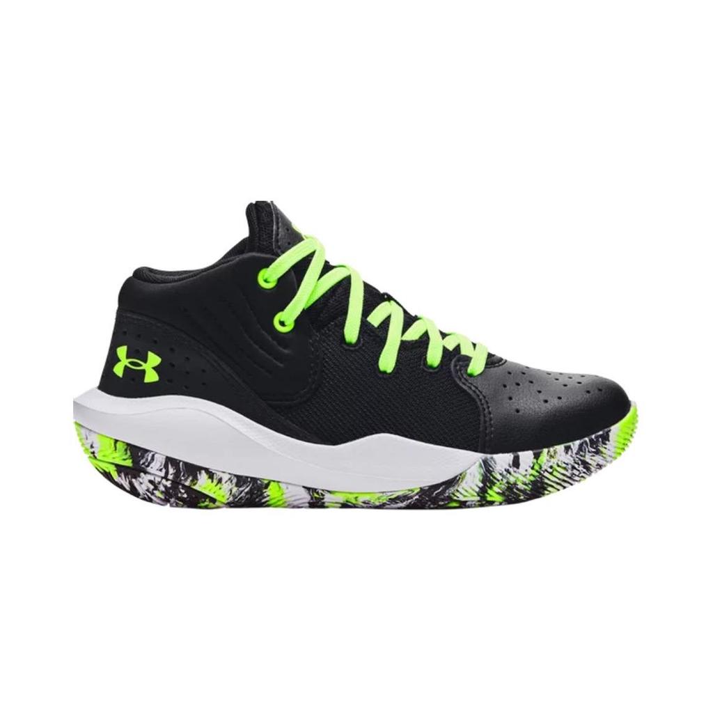 Under Armour Jet 21 PS Black Lime Kids Sneakers White 3024795-007