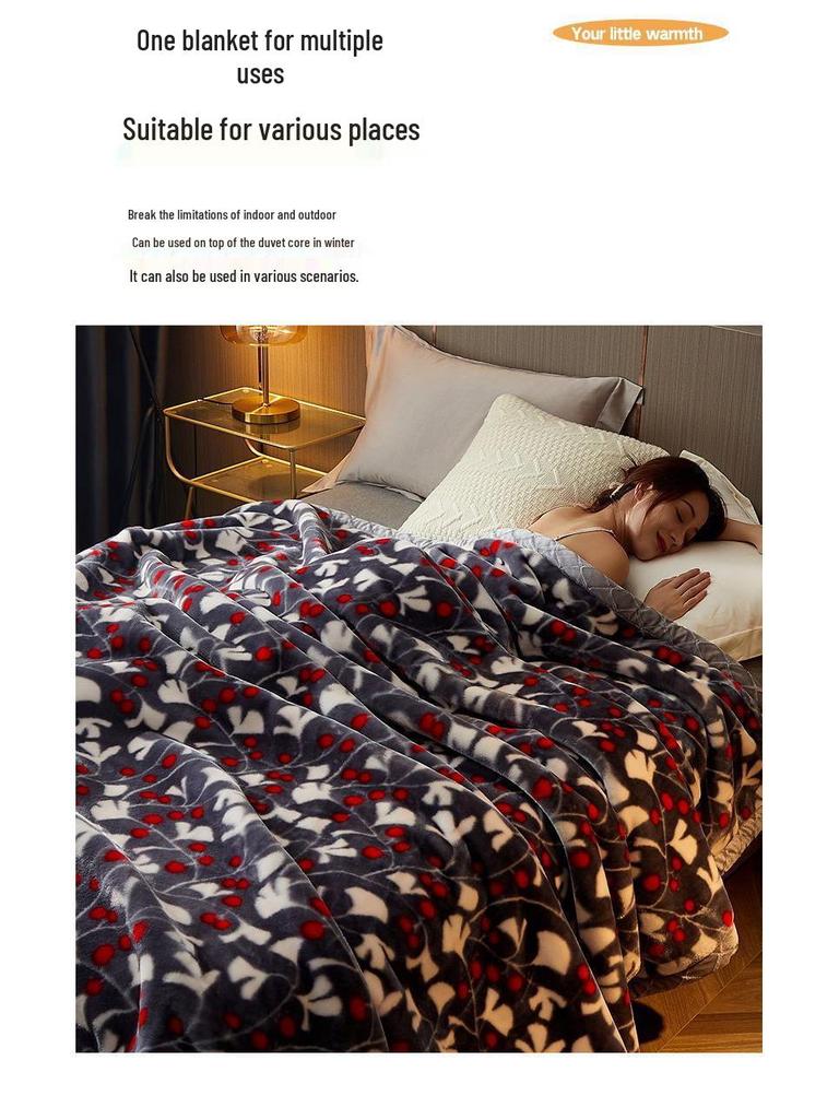 G5Z Winter Thickened Flannel Blanket – Coral Warm Single Dorm Bed Sheet Blanket