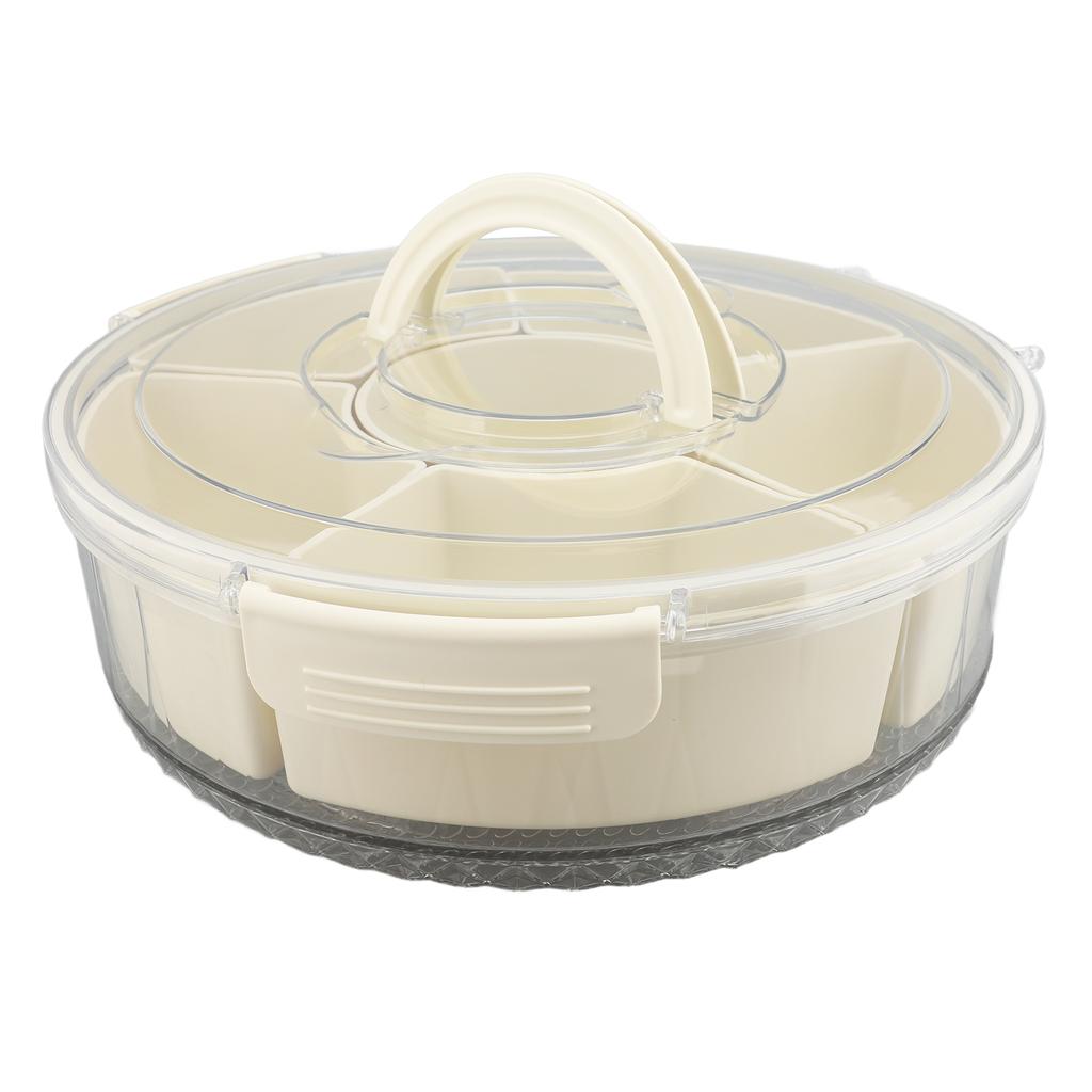 Divided Serving Tray with Lid PP PET Sealed Rotatable Clear Snack Spinner Food Platter Charcuterie C